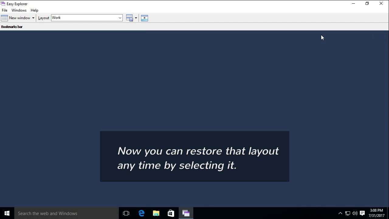 Easy Explorer - creating your first layout