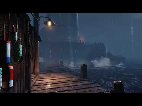 Coastal Lighthouse on a Stormy Night | Rain and Thunder Ambience for Relaxation | ASMR