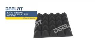 Acoustic Foam Panel, Pyramid Pattern Qty 12 pcs (12
