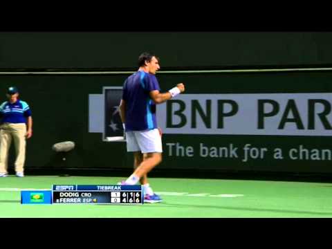 [LA JUGADA DEL DÍA] Sensacional globo de Ivan Dodig ante David Ferrer [Indian Wells 2015]