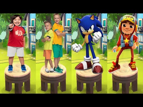 Sonic Dash vs Subway Surfers vs Tag with Ryan vs Vlad & Niki Run - All Characters unlocked Gameplay