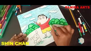 How to draw shin chan cartoon character || step by step drawing for kids ||