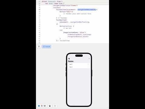 How to add ToolbarItem in SwiftUI NavigationView?