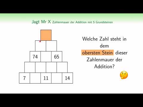 Welche Zahl steht in dem obersten Stein? | Zahlenmauer der Addition | Rechenmauern | Additionsmauer