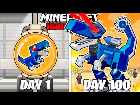 I Survived 100 Days as a MECHA DINOSAUR in HARDCORE Minecraft