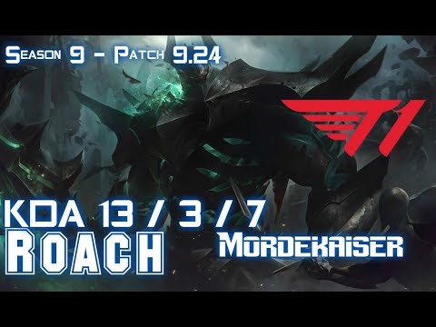 T1 Roach MORDEKAISER vs PANTHEON Top - Patch 9.24 KR Ranked