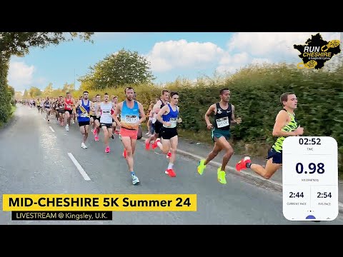 Mid-Cheshire 5k Summer 24 - LIVESTREAM - SUB-14 MINS 5K