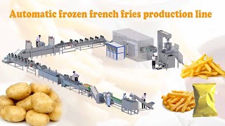 This is how full set of automatic frozen french fries production line works in factory (100-2000kg)