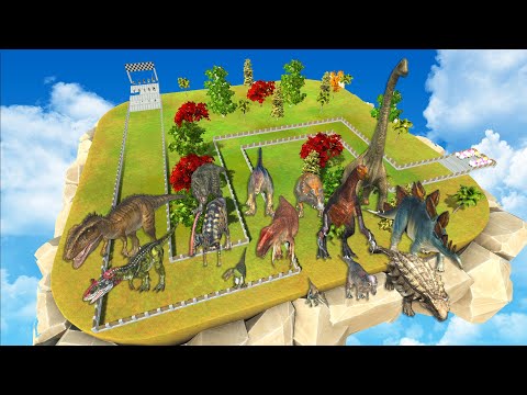 DINOSAURS SPEED RACE TEST FOREST WAY FUNNY - Animal Revolt Battle Simulator