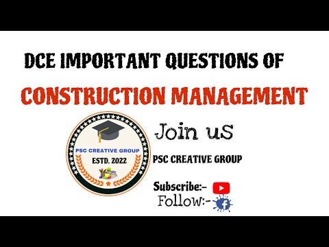 DCE IMPORTANT QUESTIONS || CONSTRUCTION MANAGEMENT || 2080/081