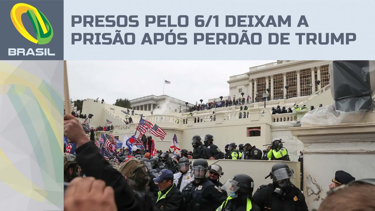 Presos por invadir o Capitólio deixam a prisão após perdão de Trump