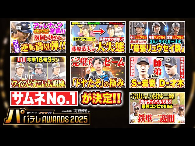 【事前公開】パテレアワード 2025『ベストサムネ大賞』【supported by プロ野球 ファンスターズリーグ】