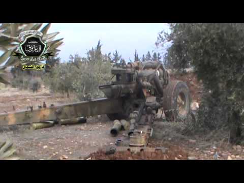 استهداف حاجز المداجن بالمدفع 130 من قبل كتائب فاروق الشمال في ريف حماة الغربي