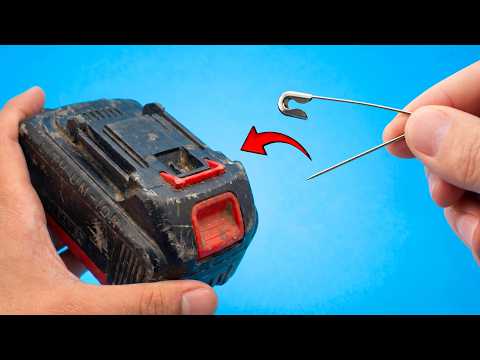 🔋Never Throw Away Drill Batteries! Use a Safety Pin to Revive Them Instantly! | Genius DIY