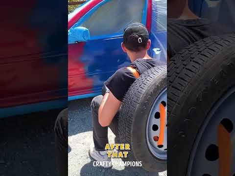 Budget-Friendly Car Painting Hack! 🛞 Transform Your Ride with Ease 🎨