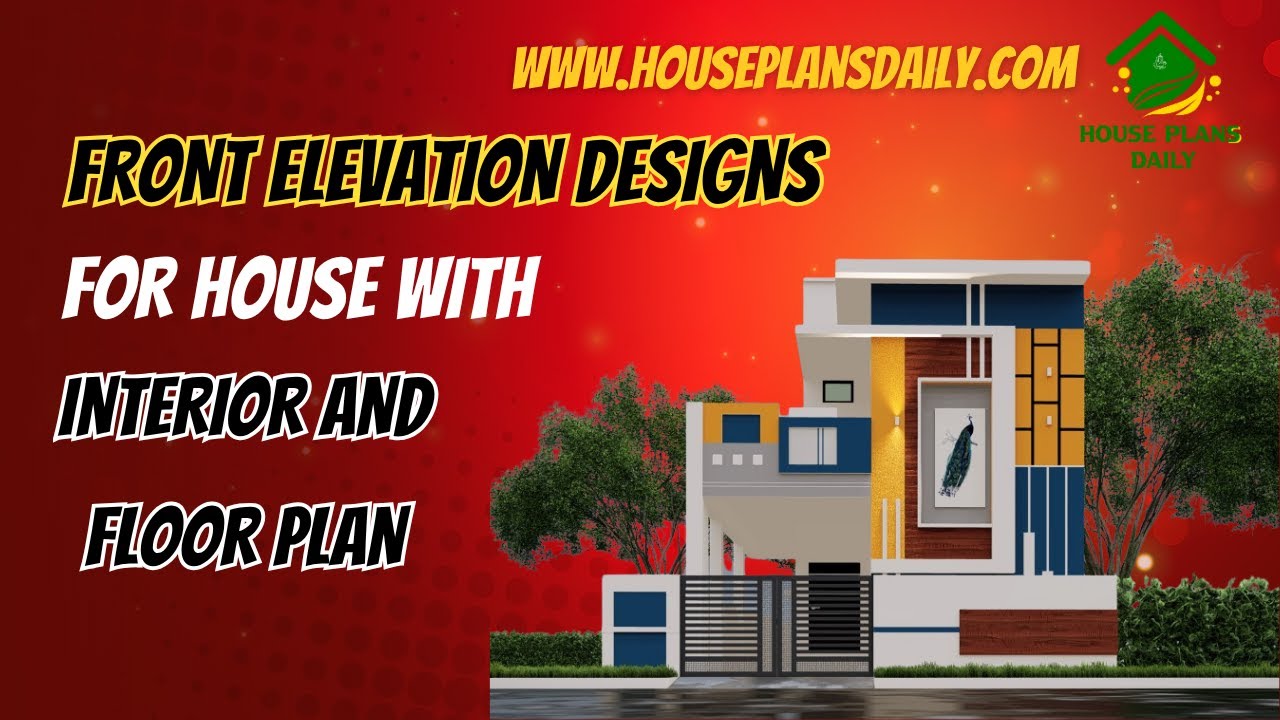 Front Elevation Designs for House with Interior and Floor Plan