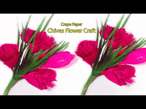 Crepe Paper Flower Craft [2020] Easy way to make Chives Paper Flower | Paper Flower Craft idea!!!