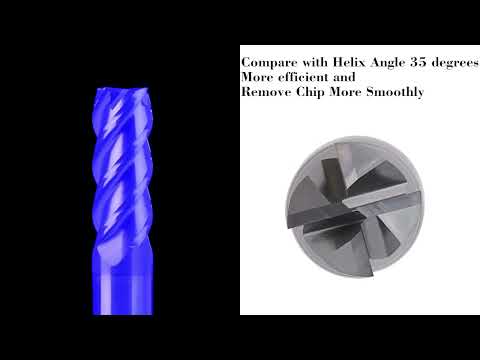 BFL 4 Flutes Square End Mill With 45 Degree Helix Angle.
