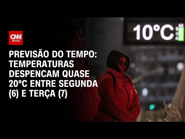 Previsão do tempo: Temperaturas despencam quase 20ºC e frio deve se intensificar | CNN PRIME TIME