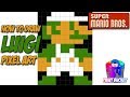 How To Draw Luigi Super Mario Bros 8 Bit Pixel Art Drawing Tutorial