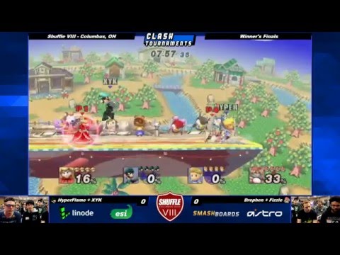 Shuffle VIII - HyperFlame + XYK vs Drephen + Fizzle - Winners Finals - Project M
