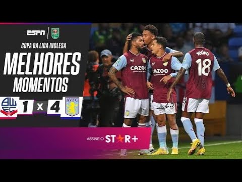 DOUGLAS LUIZ FAZ GOL OLÍMPICO, ASTON VILLA VENCE BOLTON E AVANÇA NA COPA DA LIGA | MELHORES MOMENTOS