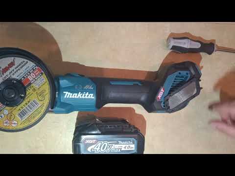 Makita GA023GZ Kampinis šlifuoklis XGT, 125MM, 0-8500RPM; bešepetėlinis variklis; elektrinis stabdys; AFT; AWS (be AWS lusto); reguliuojamas greitis; "Z" versija - komplektuojamas be akumuliatoriaus ir kroviklio video