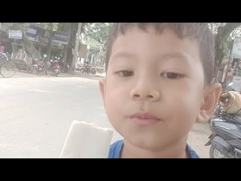 Pranay Rabha eating ice cream on 15 July 2021