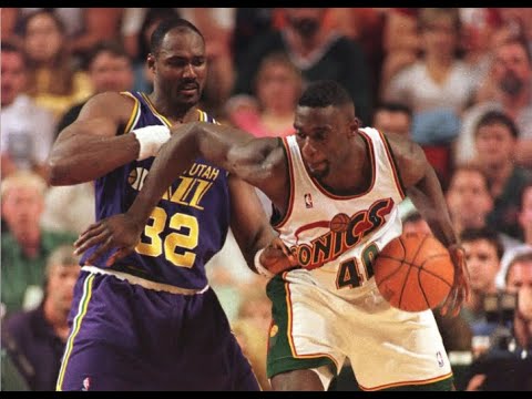 Shawn Kemp VS Karl Malone！1996 NBA WCF Game 7 Utah Jazz VS Seattle SuperSonics