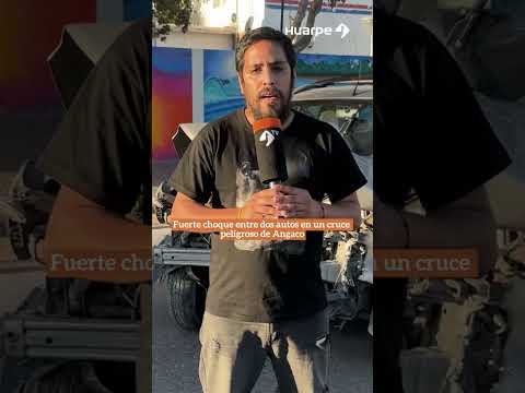 Brutal choque en Angaco: dos autos colisionaron en una esquina peligrosa