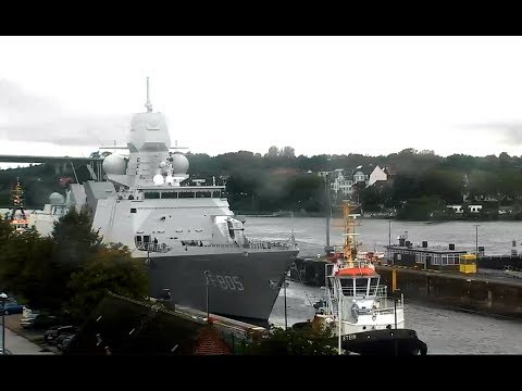 NATO ВМС Фрегат УРО Нидерландов HNLMS Evertsen F805 - сквозь шлюзы Кильского канала Тизер Teaser
