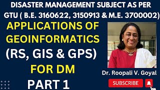 Applications of Geoinformatics for Disaster Management  Part 1#remotesensing #gis #gps #disaster
