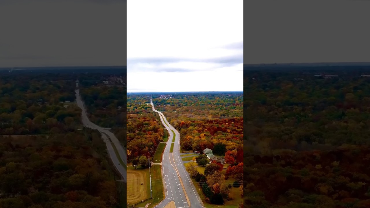 Epic drone Odyssey: Capturing the Beauty of the Endless looking road#drone #kc #breathtaking