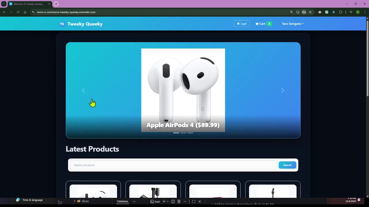 Tweeky Queeky Shop (MERN)
