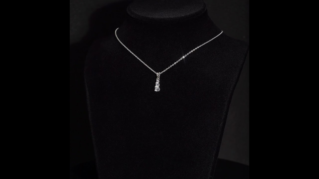 Dây chuyền DCJ101 chuỗi 3 viên đá thanh lịch trẻ trung bạc 925 ChariotJewelry