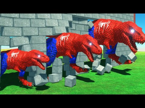 Different All Size Color Dinosaurs and Animals Clash Block Race  Animal Revolt Battle Simulator
