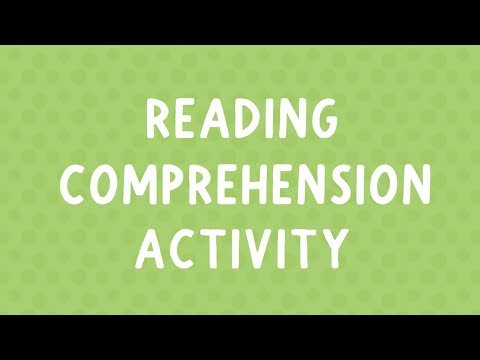 Reading comprehension activity