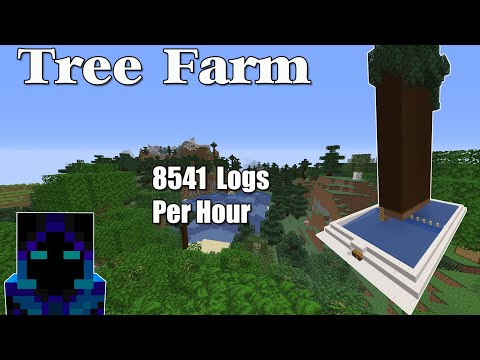 Minecraft Tree Farm. Simple early game wood farm tutorial.