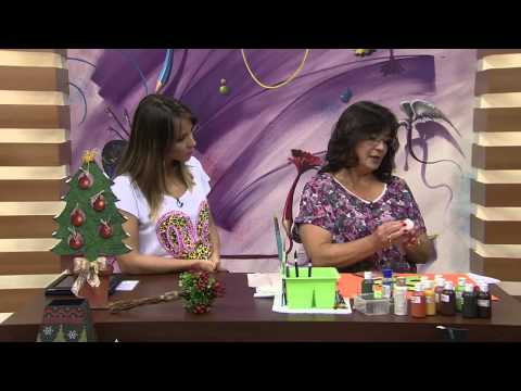 Mulher.com 12/12/2014 - Arvore de natal pintura em MDF por Cleo Squarizi Parte 1