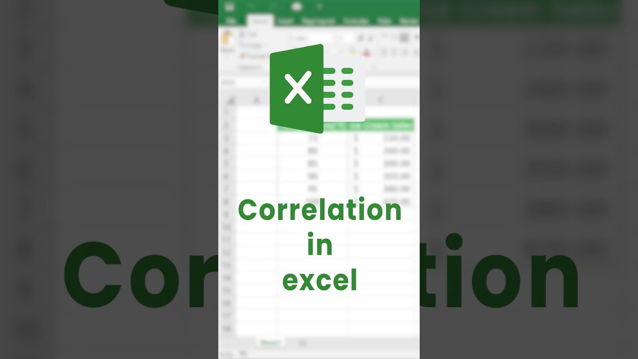 Correlation in Excel (Explained in 40 Seconds) #shorts #excel #correlation