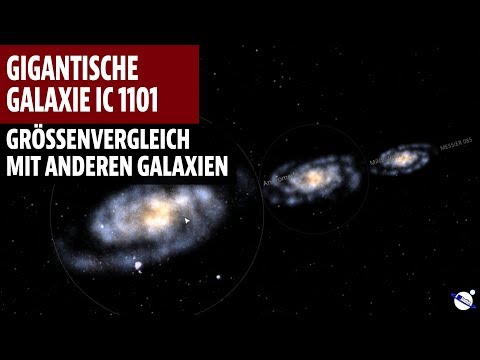 Gigantic Galaxy IC 1101 - Size comparison with other galaxies