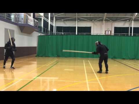 AHF Tom vs Tony spear vs longsword sparring Playback 1x normal speed Recorded 120fps
