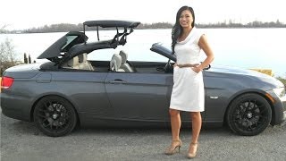 How to Open a BMW 335 Convertible Hardtop Roof (shows trunk space too)