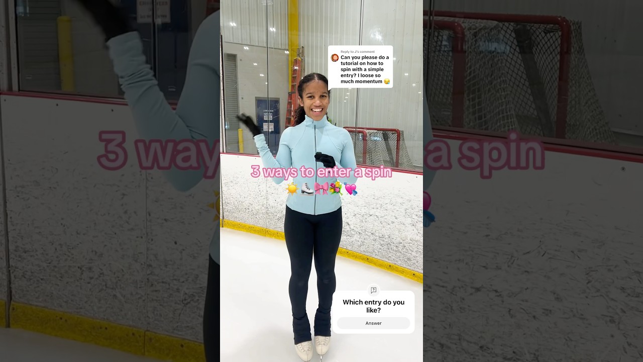 3 ways to enter a spin! #youtubeshorts #figureskating #iceskating #howtospin #figureskatinglife