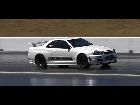 WARGTR CROYDON RACING DEVELOPMENTS R34 GT-R SKYLINE RADIAL STREET CAR 8.59 @ 162 MPH