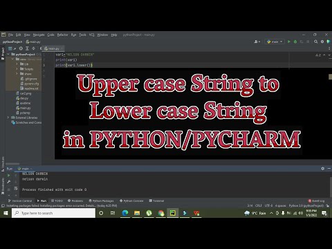 Convert Uppercase String To Lowercase Coding Python