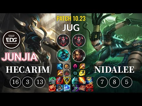 EDG JunJia Hecarim vs Nidalee Jungle - KR Patch 10.23