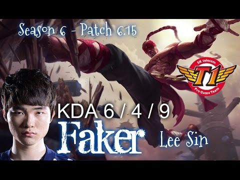 SKT T1 Faker LEE SIN vs ELISE JUNGLE - Patch 6.15 KR Ranked | League of Legends