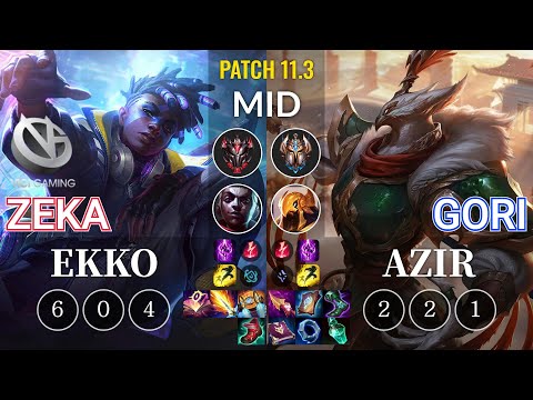 VG Zeka Ekko vs Gori Azir Mid - KR Patch 11.3