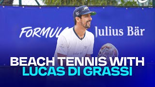 Learn beach tennis with Lucas di Grassi and Julius Baer! | São Paulo E-Prix